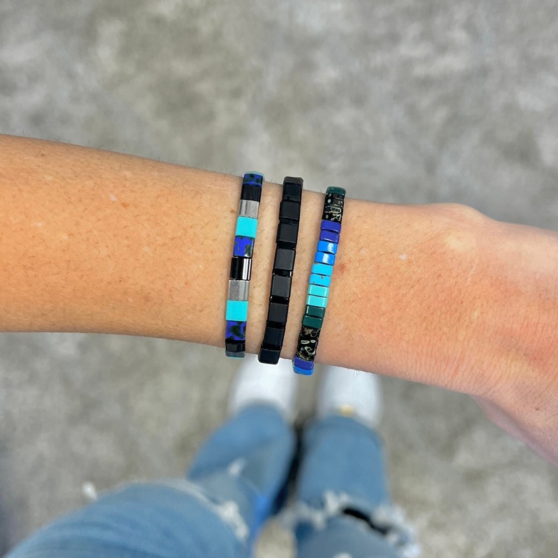 DESCEND – 3 Tila Bead Bracelet Stack