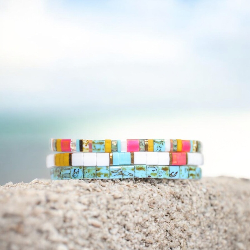 GETAWAY – 3 Tila Bead Bracelet Stack