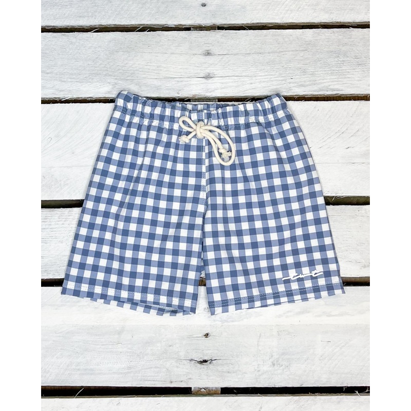 Navy Gingham Swim Shorts|6-12 Months|18 Months|2T|3T|4T|5|6|7|8