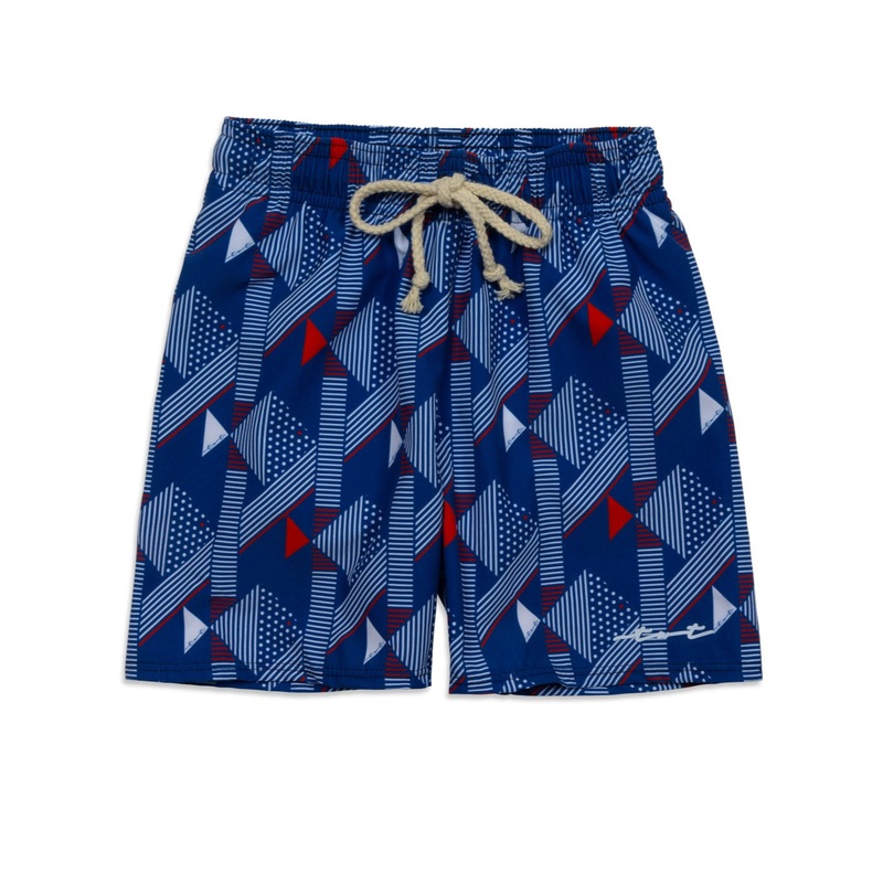 Patriotic Fish Boy Swim Trunks