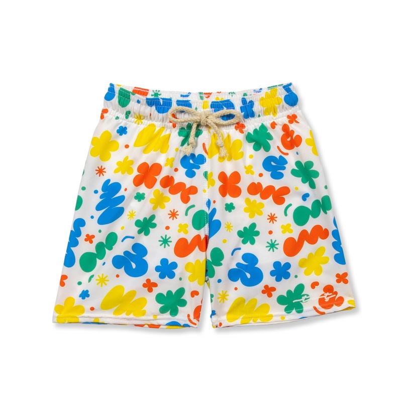 Retro Squiggle Boys Swim Trunks