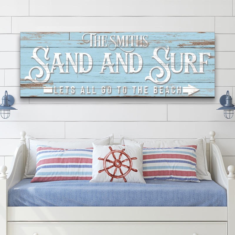 Sand And Surf Sign Let’s All Go To The Beach Sign