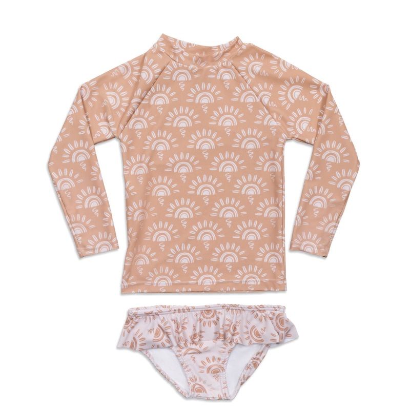 Sunny Days Girls Long Sleeve Sun Shirt and Skirted Bottom