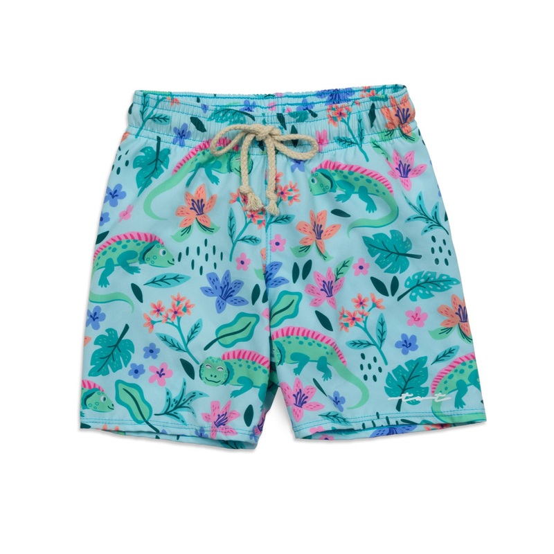 Tropical Iguanas Boys Swim Trunks