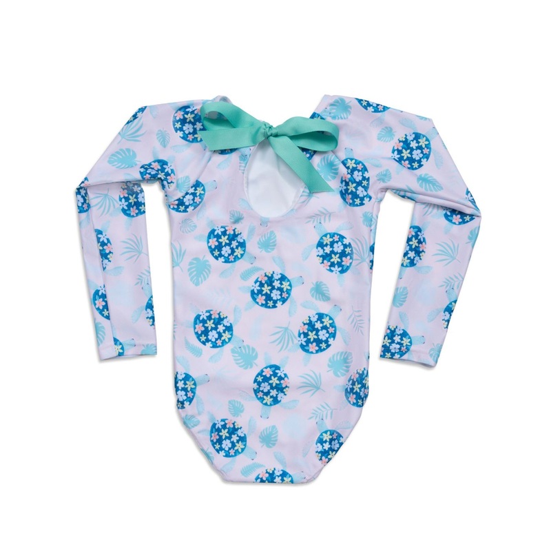 Turtley Cute Girl Long Sleeve One Piece with Bow