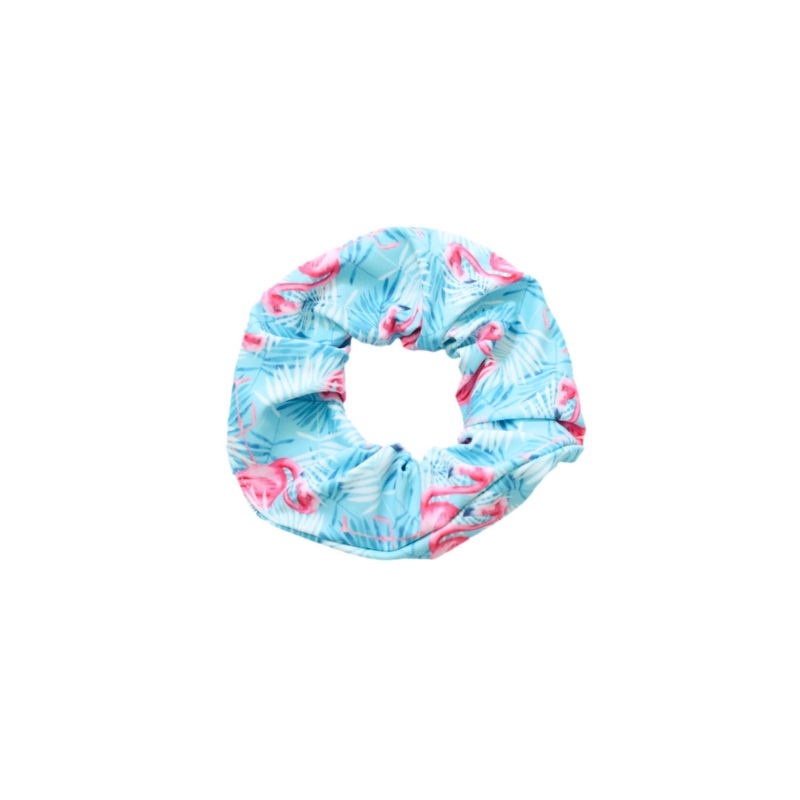 Aqua Flamingo Scrunchie|One Size