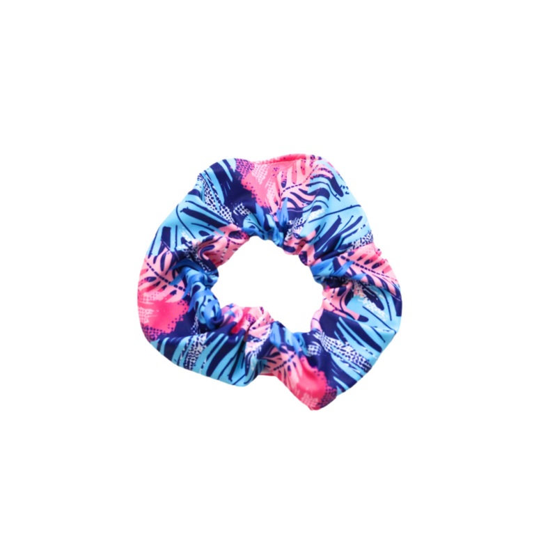 Navy Palms Scrunchie|One Size