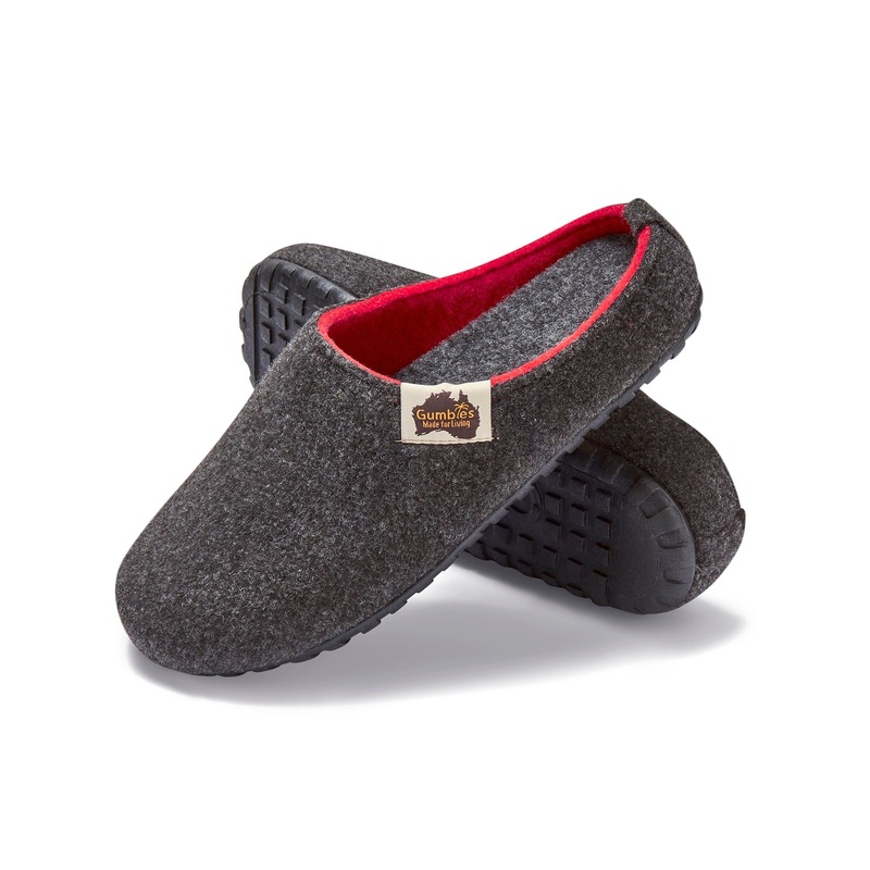 Outback Slippers – Women’s – Charcoal & Red
