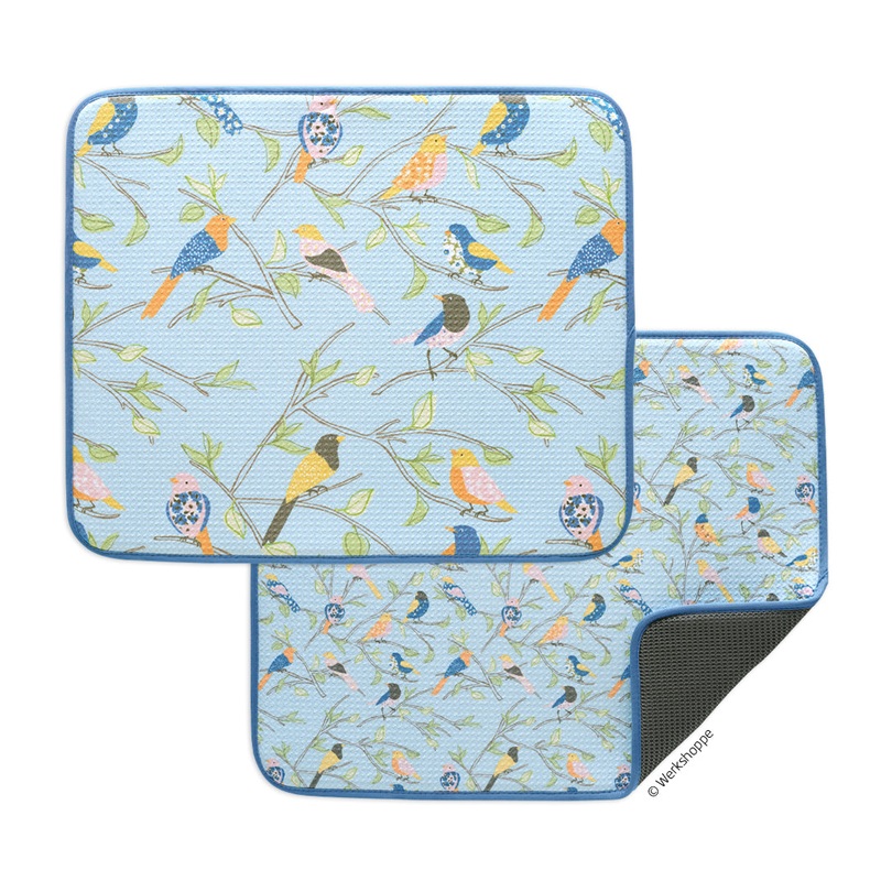 Floral Finch & Friends Dish Drying Mats