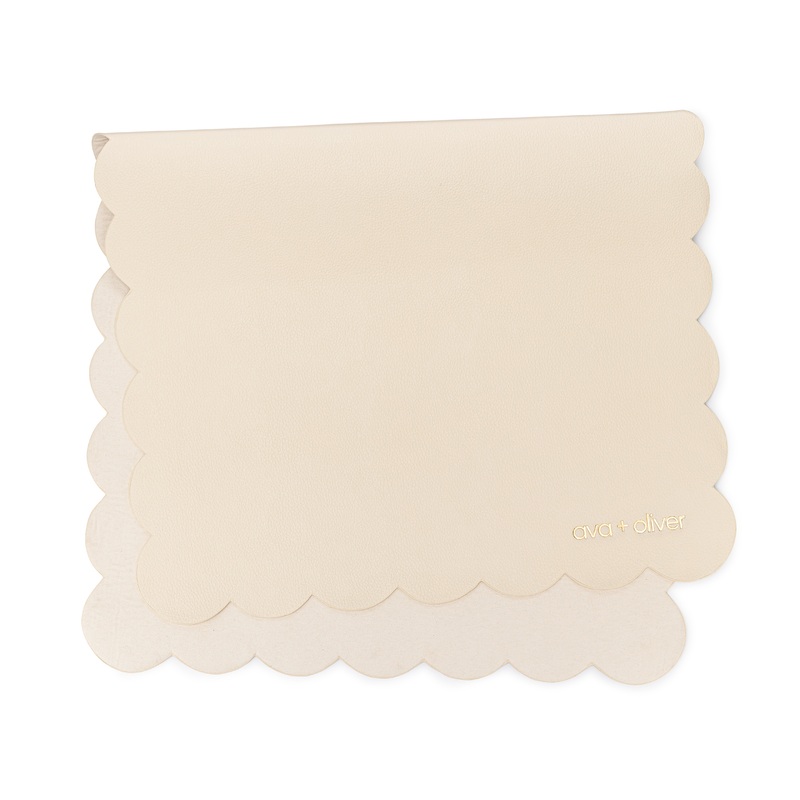 Vegan Leather Changing Mat | Cream Scallop