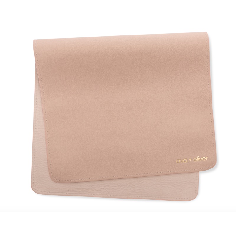 Vegan Leather Changing Mat | Pink Sand
