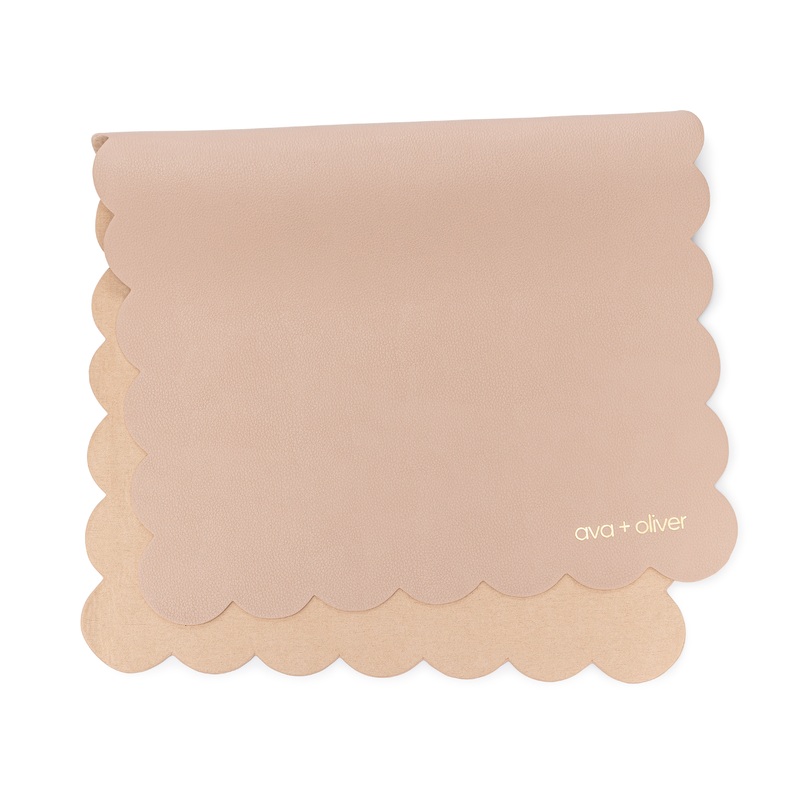 Vegan Leather Changing Mat | Pink Sand Scallop