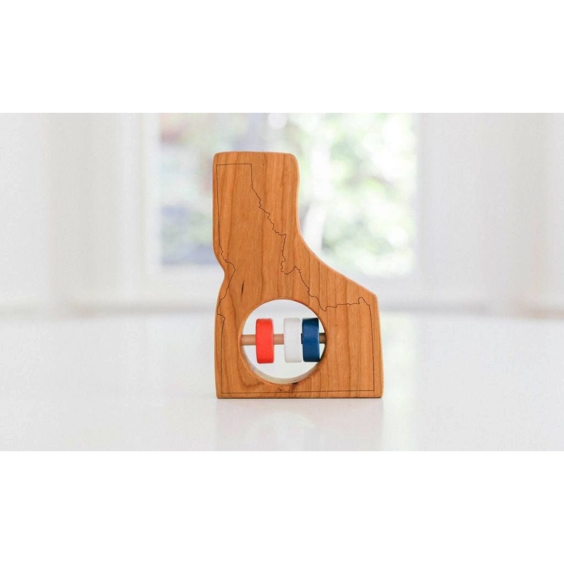 Idaho State Wooden Baby Rattle