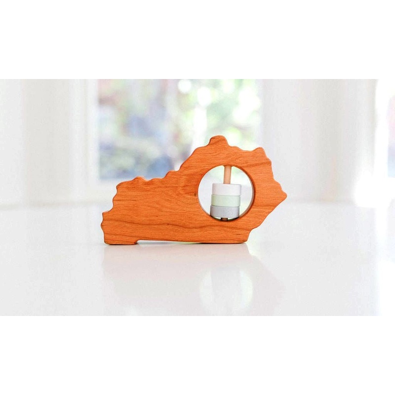 Kentucky State Wooden Baby Rattle