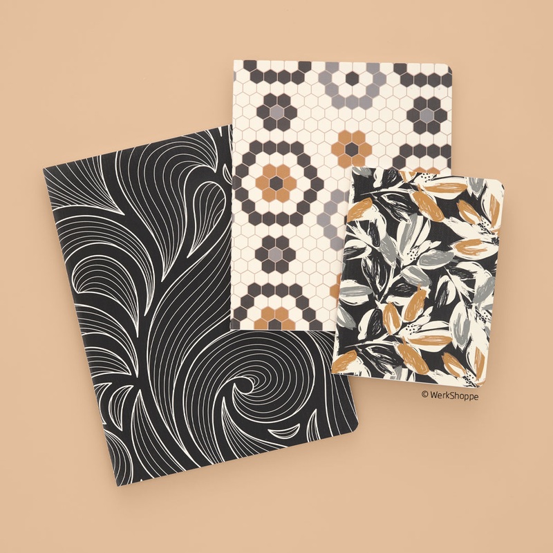 Leaf Tiles Stitched Notebook Set