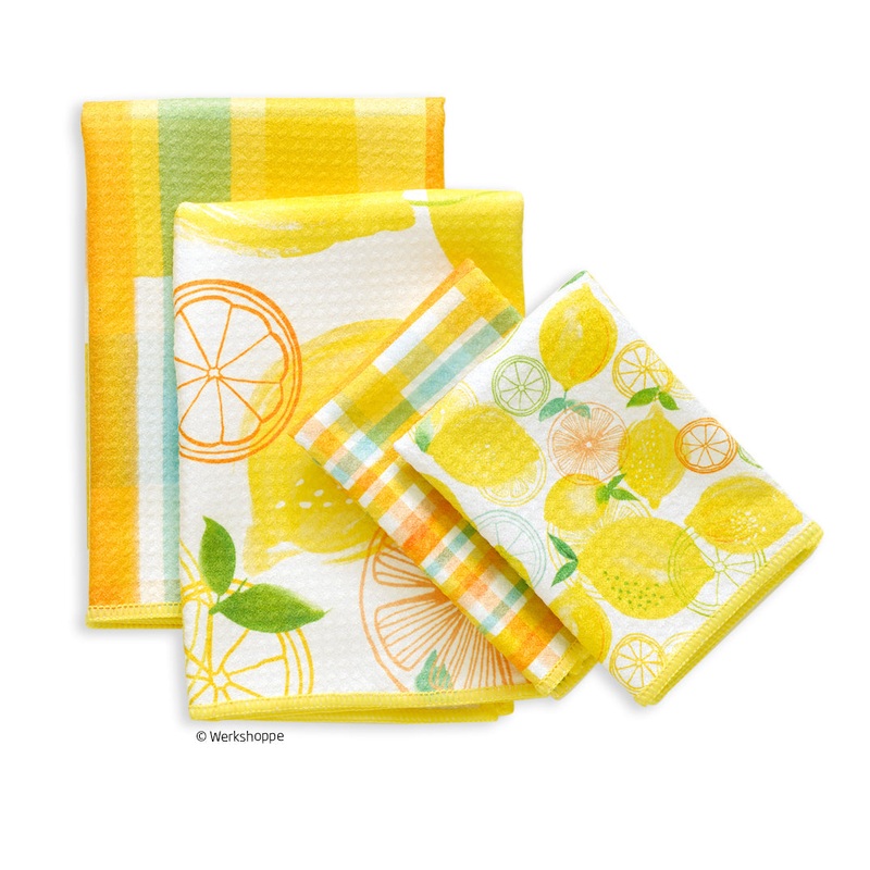 Lemon Plaid All Purpose Towel Set
