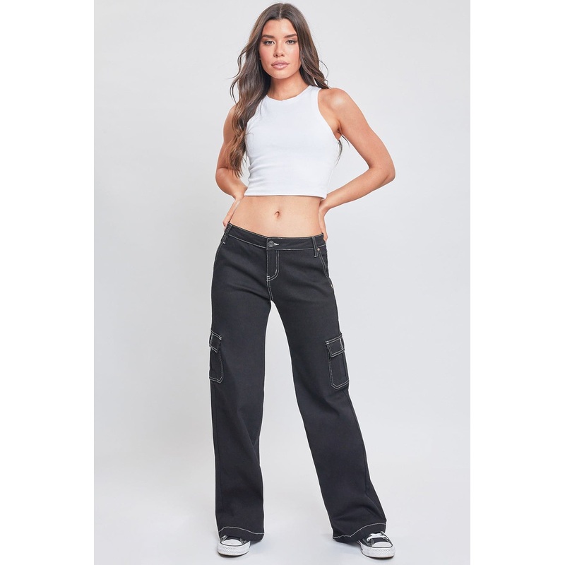Women’s Cargo Skater Pants|Black|Ecru|1|3|5|7|9|11|13