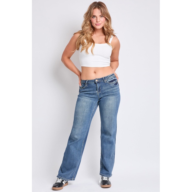 Women’s Luxe Mid Rise Premium Stretch Wide Leg Jeans