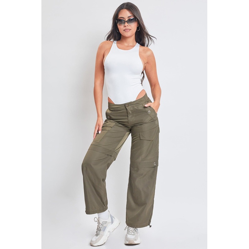 Women’s  Nylon Cargo Pants With Bungee Hem