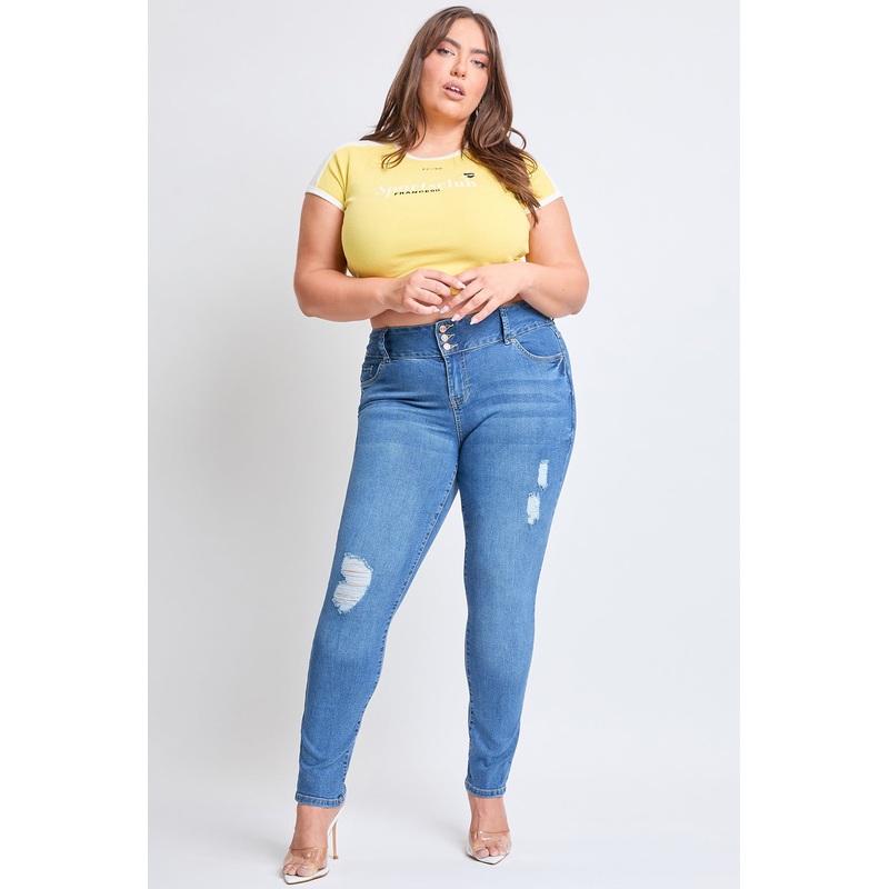 Women’s Plus Essential Sustainable Distressed Skinny Jeans