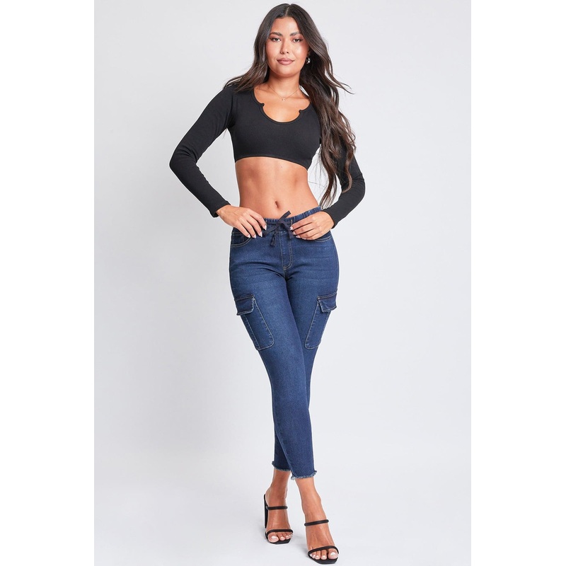 Women’s Skinny Cargo Jeans|E Royal Blue|M Medium Blue|Q Celeste Blue|S|M|L|XL