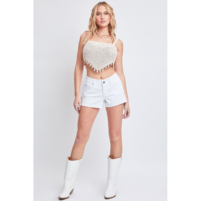 Women’s WannaBettaButt Low Rise Frayed Shorts