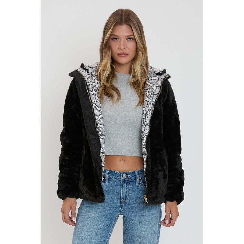 Women’s Winter Faux Fur Reversible Jacket