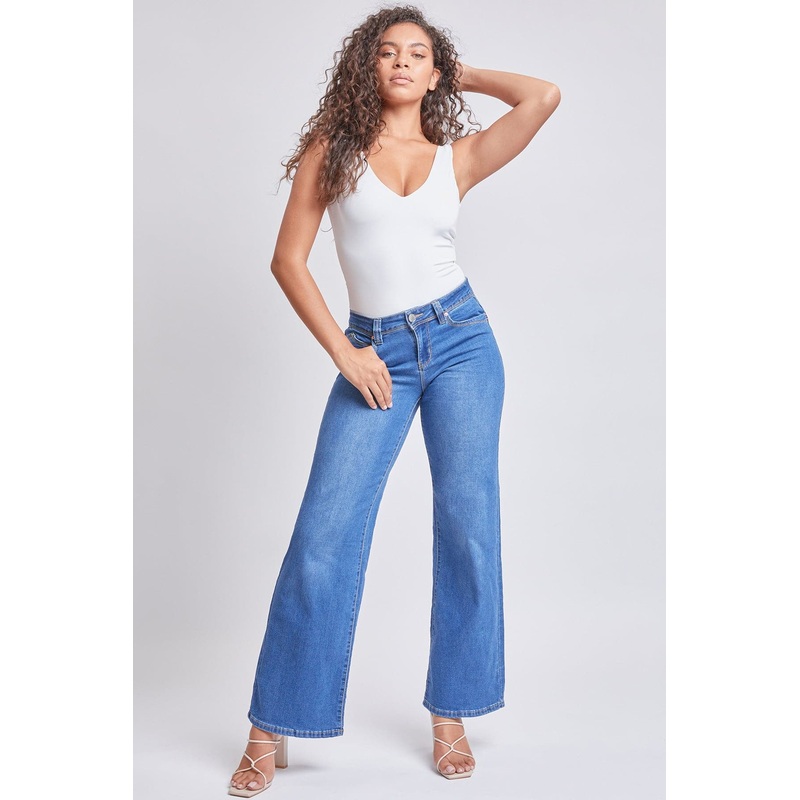 Womens WannaBettaButt Low Rise Wide Leg Jeans
