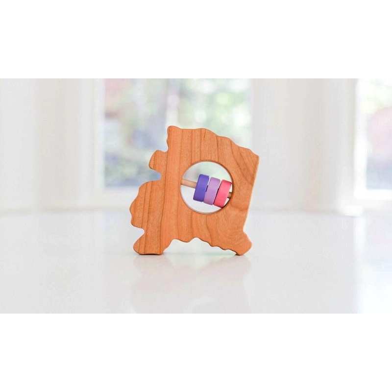 Alaska State Wooden Baby Rattle