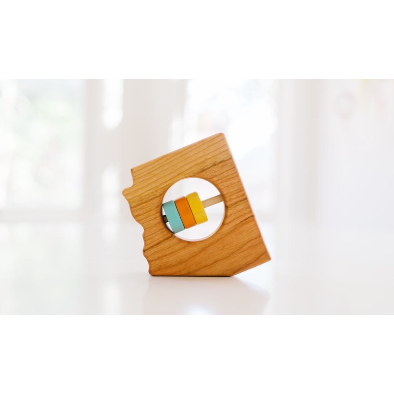 Arizona State Wooden Baby Rattle