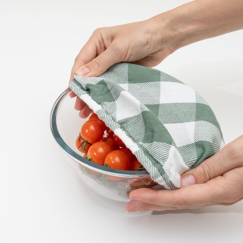 Cloth Bowl Covers|Red & White|Gray & White|Black & White|Sage Green & White|Off-White|4 Covers (1S, 1M, 1L, 1XL)|8 Covers (2S, 2M, 2L, 2XL)