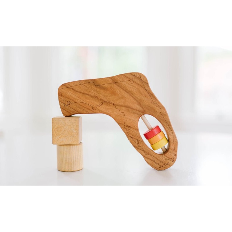 Florida State Wooden Baby Rattle