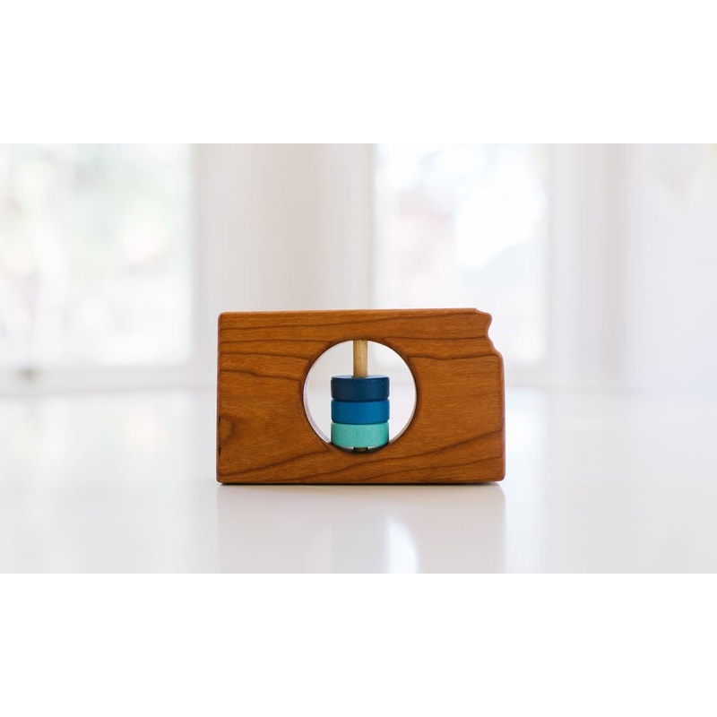 Kansas State Wooden Baby Rattle