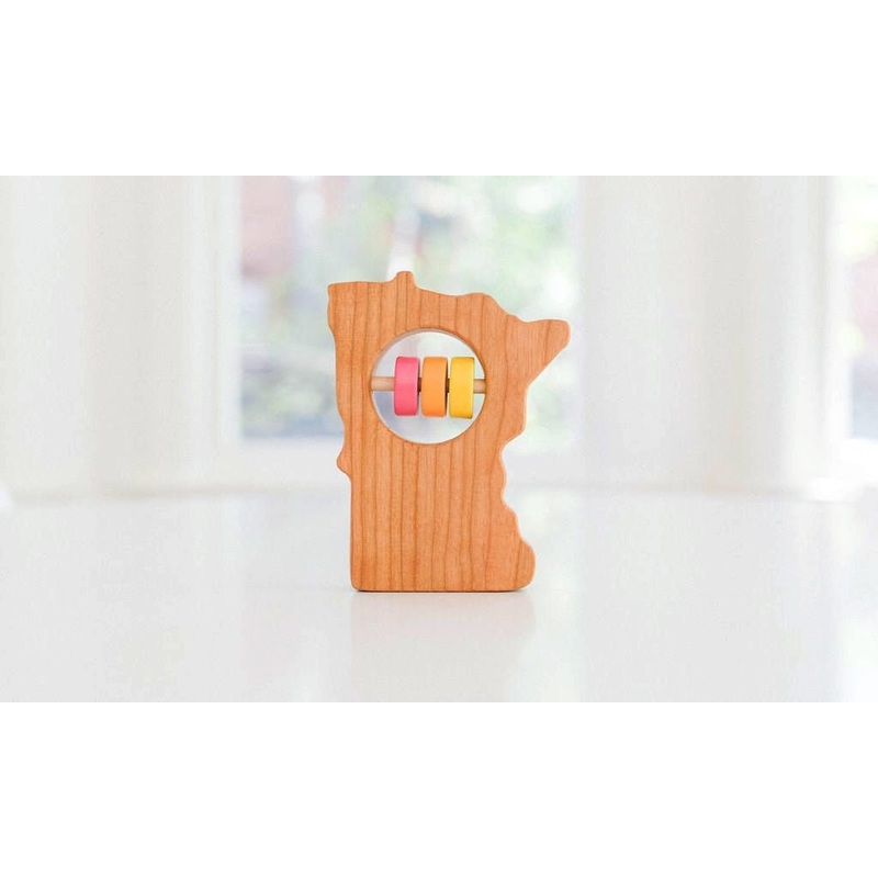 Minnesota Wooden Baby Rattle