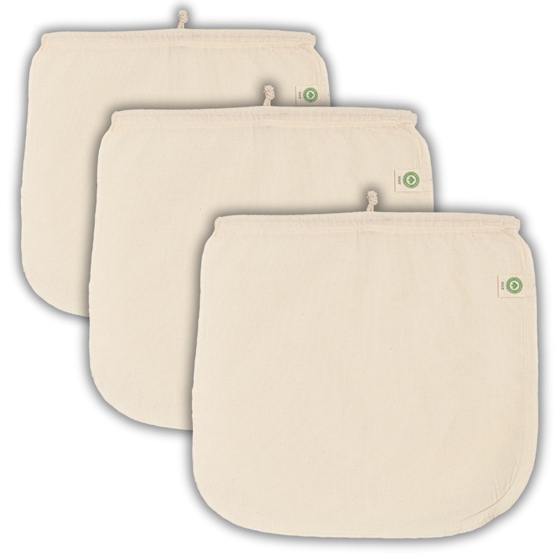Nut Milk Bags|3 Nut Milk Bags (14″x12″)|3 Cold Brew Coffee Filter (10″x8″)|3 Jelly Straining Bags (12″x12″)