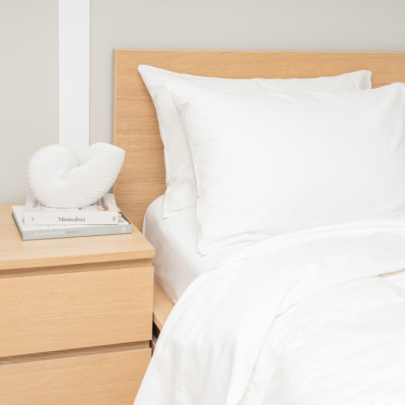 Organic Sateen Bed Sheets Set|Natural Cotton|Pure White|Twin|Twin XL|Queen|Full|King|California King