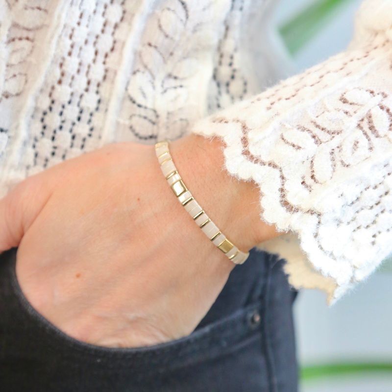VANILLA – Tila Bead Bracelet – Large