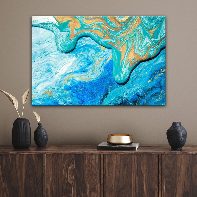 Abstract Sea Canvas Wall Art|24×16 inch Medium Premium Gallery Wrapped|36×24 inch Large Premium Gallery Wrapped|48×32 inch Extra Large Premium Gallery Wrapped