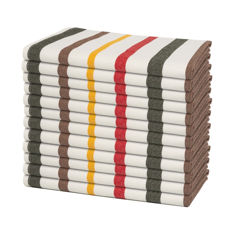 Striped Cloth Napkins|Fall Colors|Red Green & White|Red Blue & White