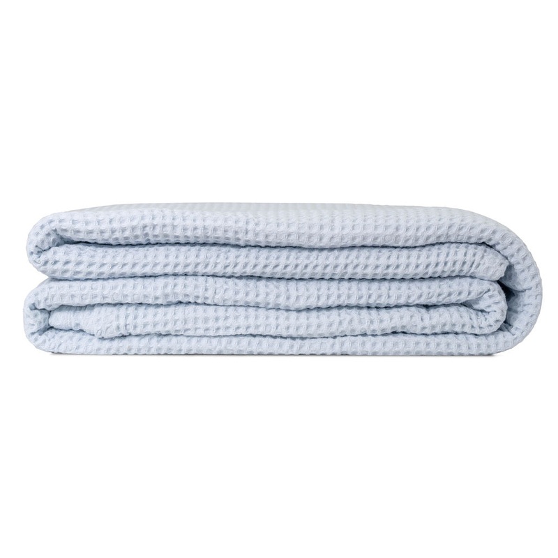 Waffle Weave Throw|Light Blue|Blue|Ivory|Gray|White