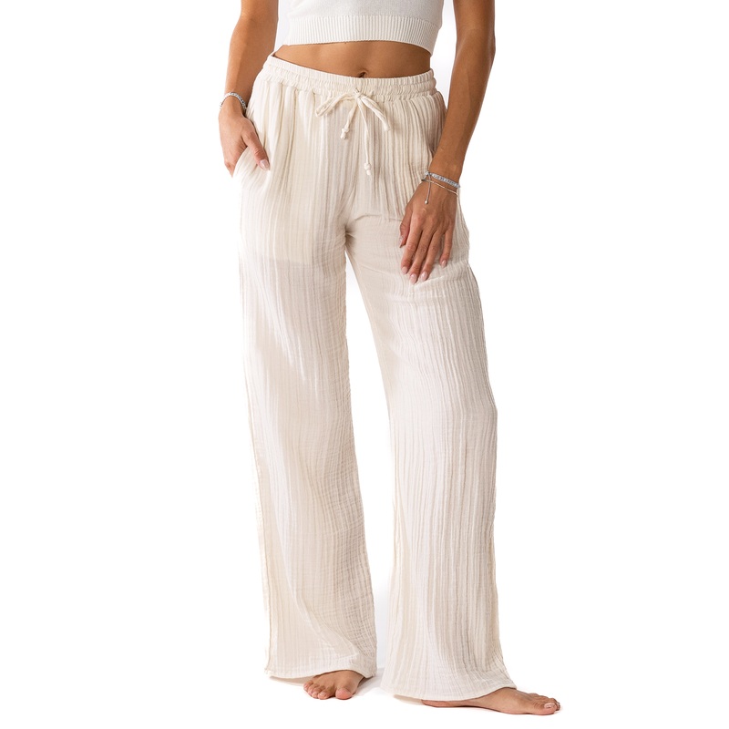 Cream Cotton Cabana Pants|Petite|Regular|Small|Medium|Large