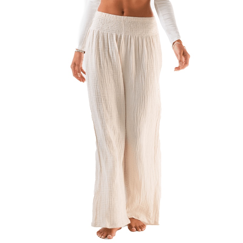 Cream Wide Leg Cotton Pants|Petite|Regular|Small|Medium|Large|X-Large