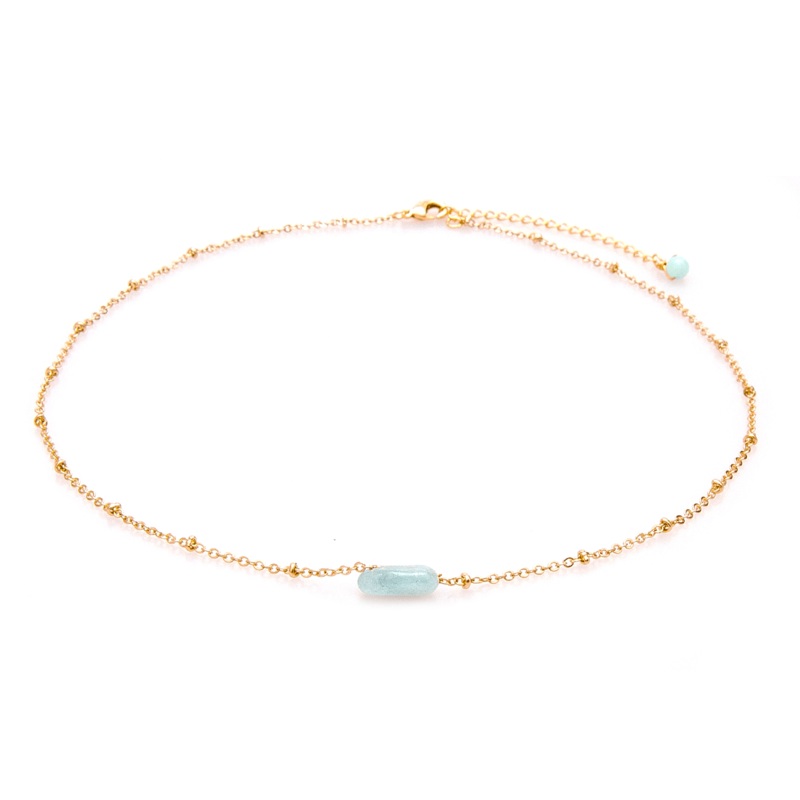 Aquamarine Necklace|Gold