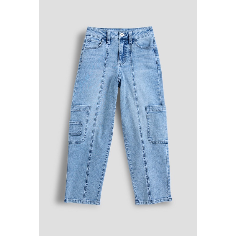 Girls Barrel Cargo Jeans|L Light Blue|7|8|10|12|14