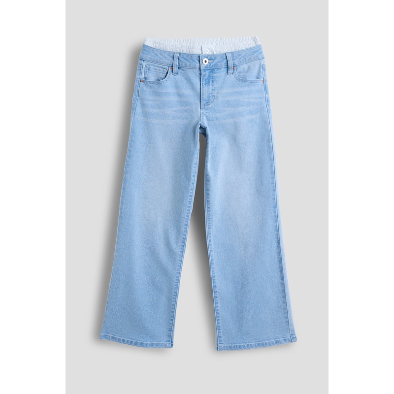 Girls Boxer Waist Wide Leg Jeans