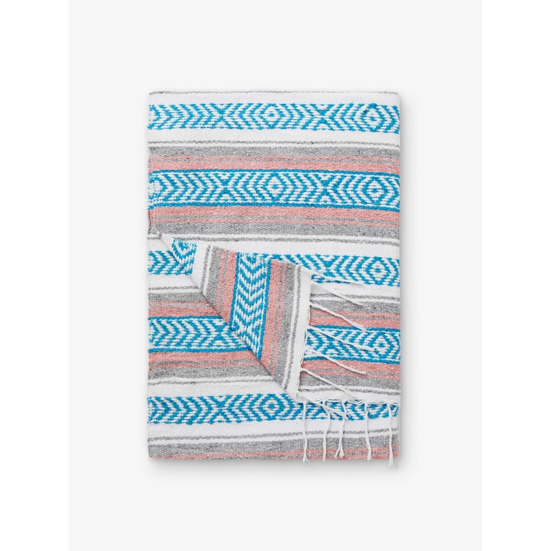 Gray Blush Traditional Mexican Blanket