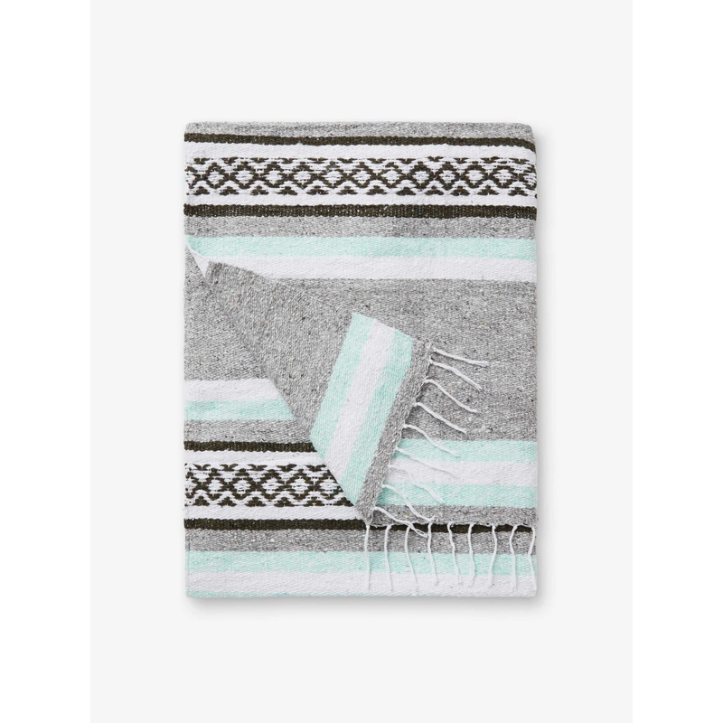 Mint & Gray Cabo Mexican Blanket