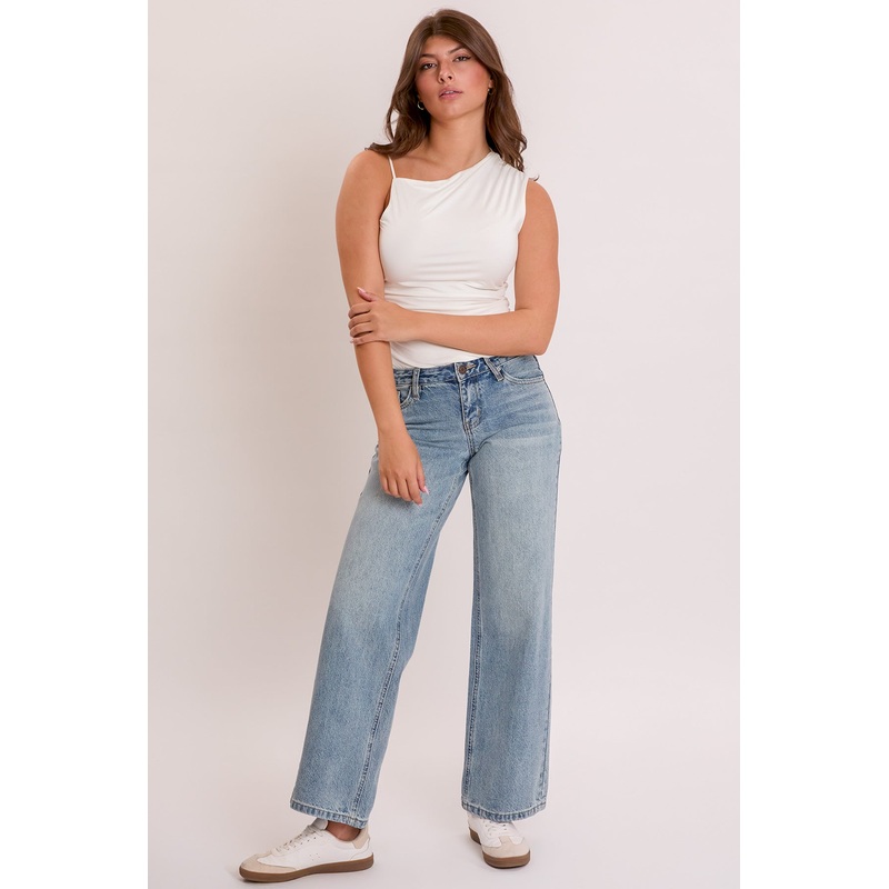 Women’s Britney Wide Leg Jeans with Bow Print