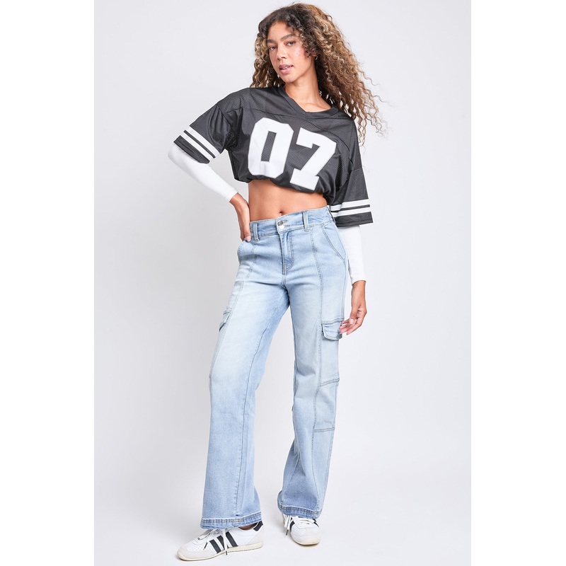 Women’s High Rise Elastic Waist Straight Leg Cargo