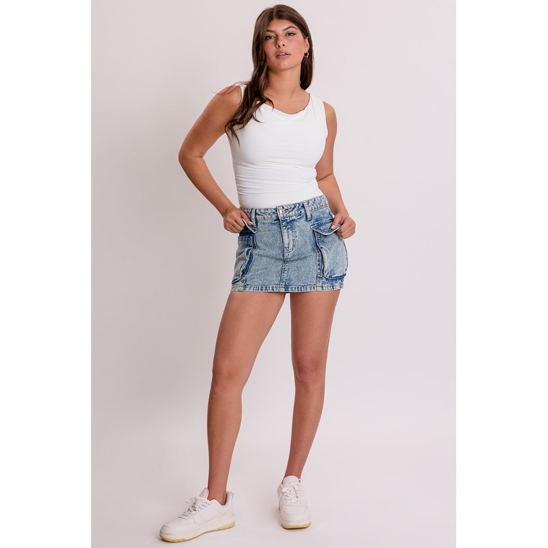 Women’s Mini Cargo Skort|QT Celeste Tinted Blue|W Black|1|3|5|7|9|11|13